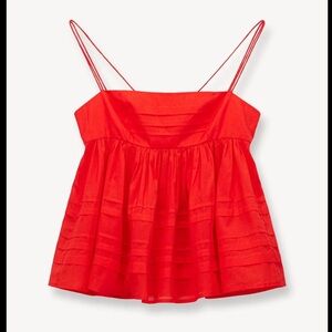 STAUD Theo Top Size 8 in Tomato Red NWT